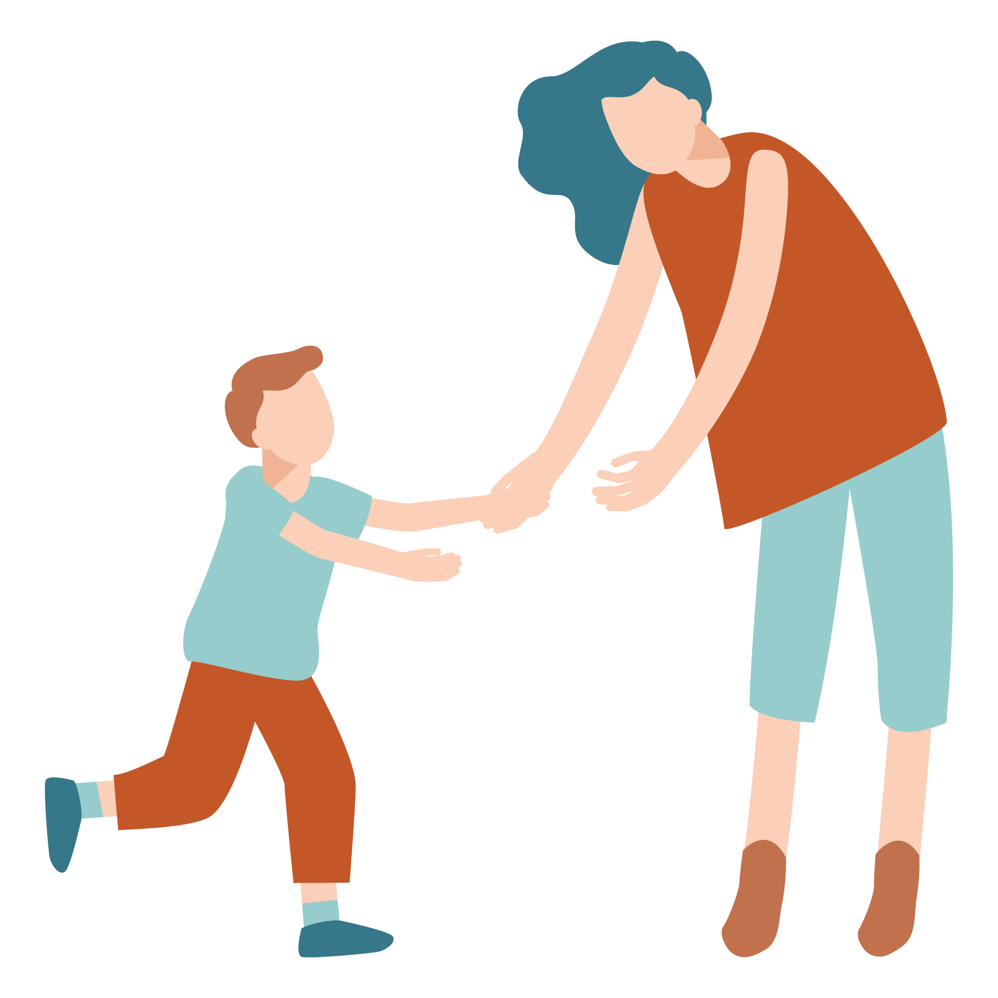 illustration of foster mother and child