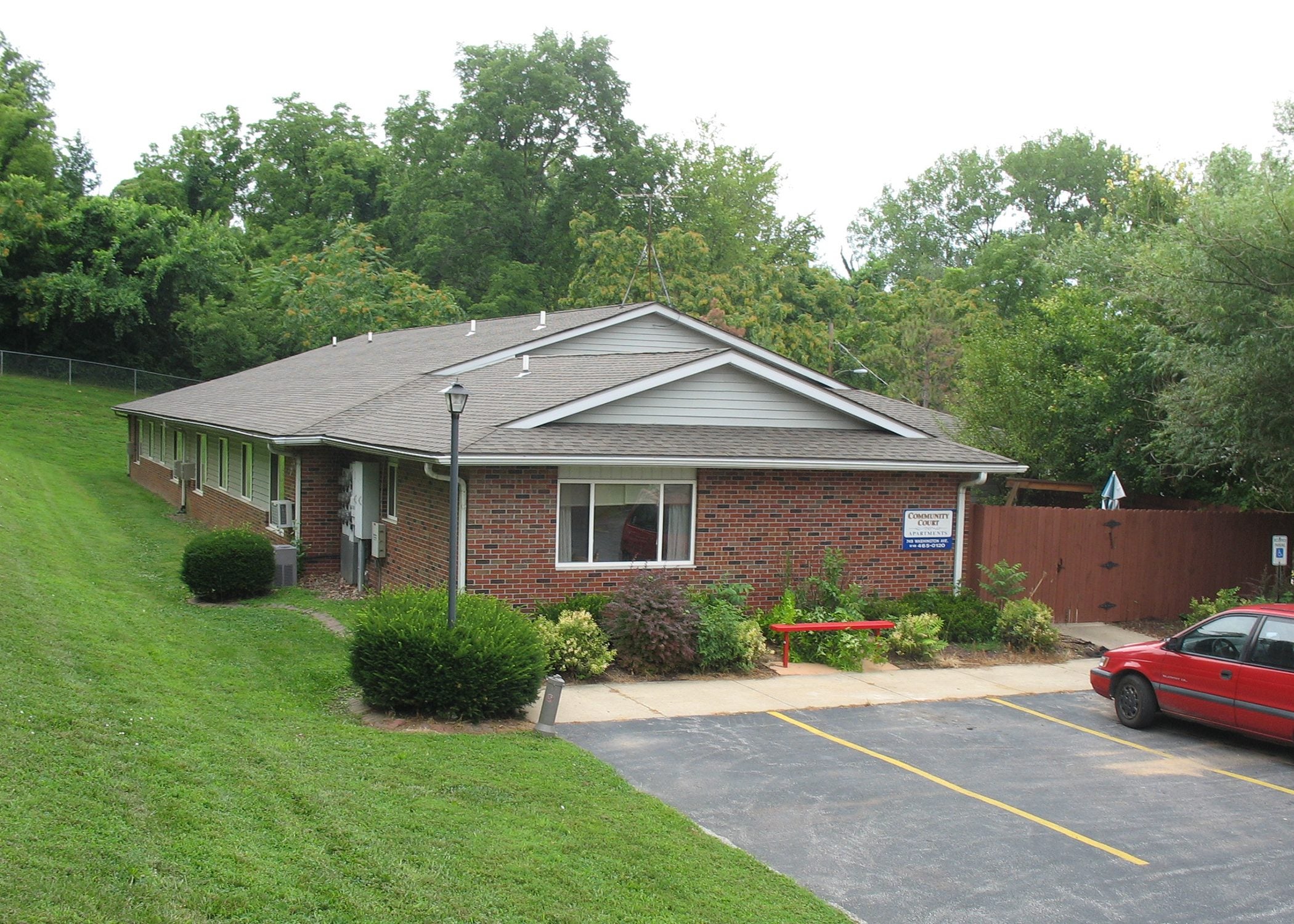 front of Community Court housing complex